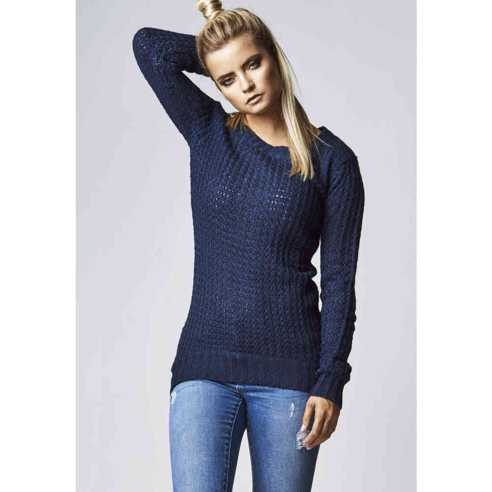 Urban Classics - Long Wideneck Sweatshirt - Blau